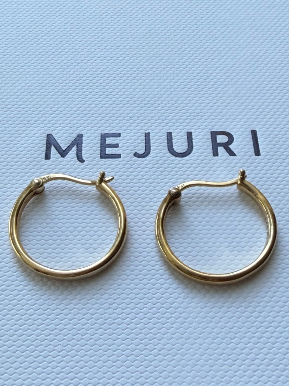 Mejuri Gold Vermeil Hoop Earrings S925 Retired Style w/ Box